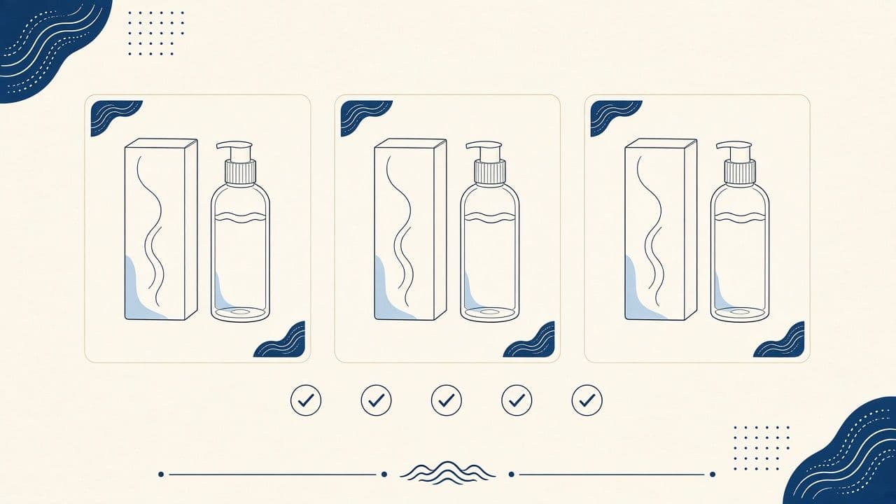 Diagram of three consistent product silhouettes illustrating catalog consistency.